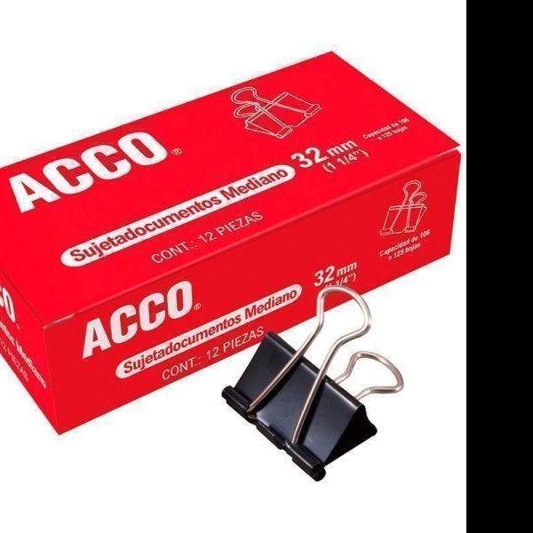 CLIPS SUJETA DOCUMENTOS ACCO MED. CAJA C12 P2463 C48